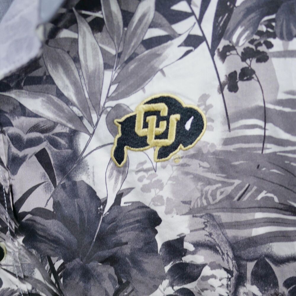 Tommy Bahama Colorado Buffaloes Tropical Camp Shirt Black White - Men's Size L - Picture 2 of 6
